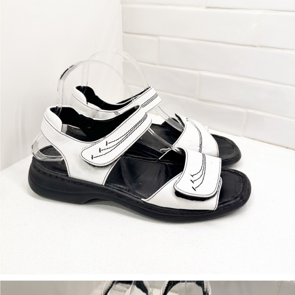 Josef Seibel White Double Strap Comfort Sandals sz 39
